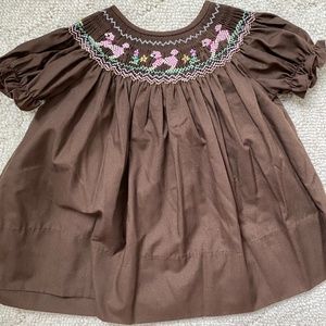 Rosalina Smocked Dress | Brown Poodle
